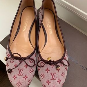 Louis Vuitton Pink Canvas Monogram Flats